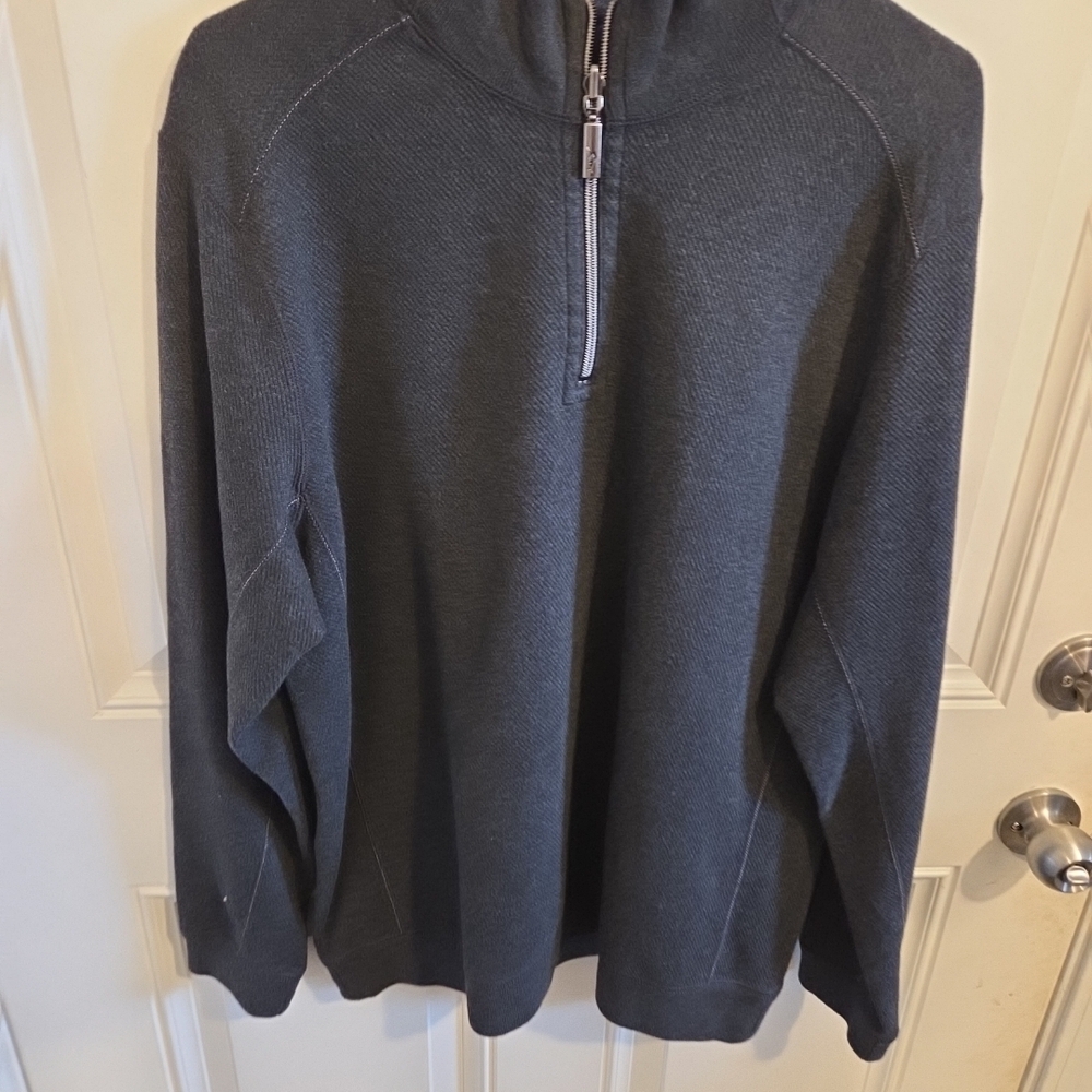 Tommy Bahama Men's Charcoal Zip-Up Sweater